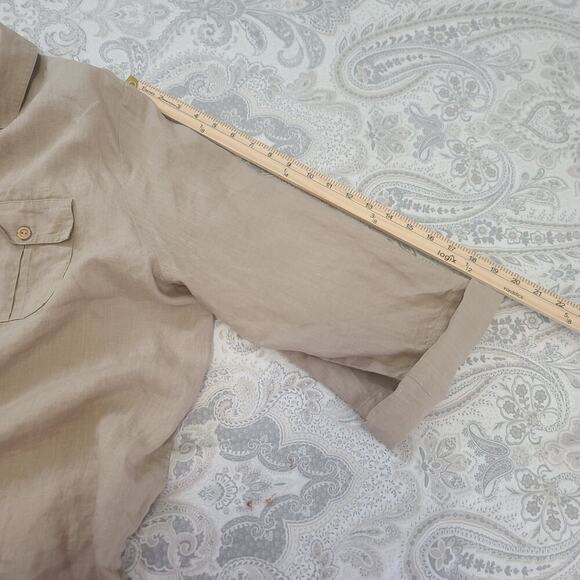 David Dart Collection Vintage Linen ladies button up beige Size 3x Quiet luxury - Picture 5 of 9